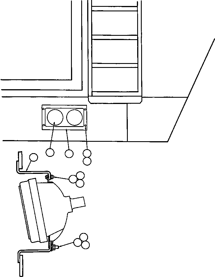 Komatsu parts book diagram for AFE42-J 630E S/N 32081-32084 MT. LEYSHON: HEAD LIGHT INSTL