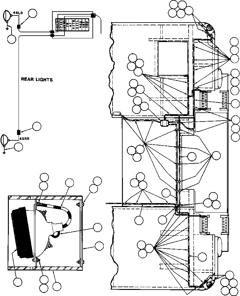 Komatsu parts book diagram for AFE42-J 630E S/N 32081-32084 MT. LEYSHON: TURN SIGNAL, CLEARANCE LIGHTS
