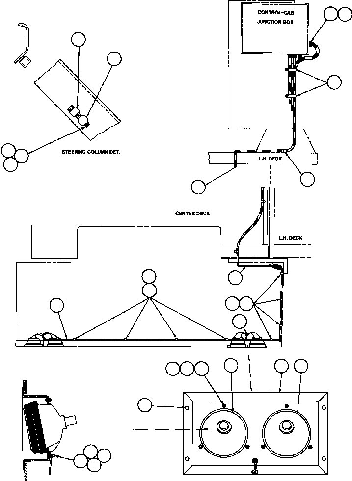 Komatsu parts book diagram for AFE42-J 630E S/N 32081-32084 MT. LEYSHON: HIGH MOUNTED HEADLIGHT INSTL