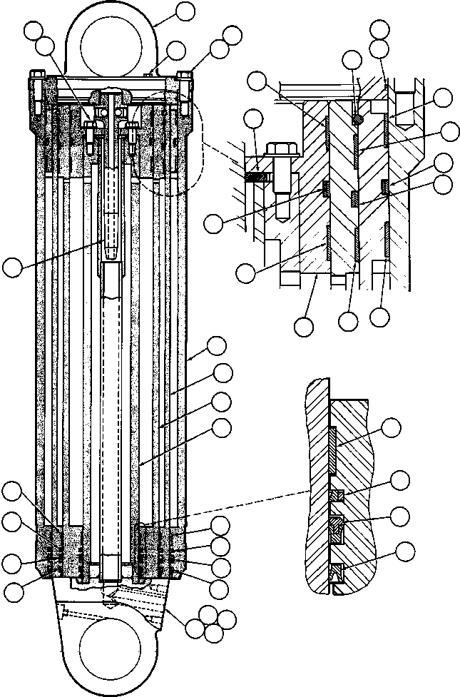 Komatsu parts book diagram for AFE42-J 630E S/N 32081-32084 MT. LEYSHON: HOIST CYLINDER ASSM (TZ6901)