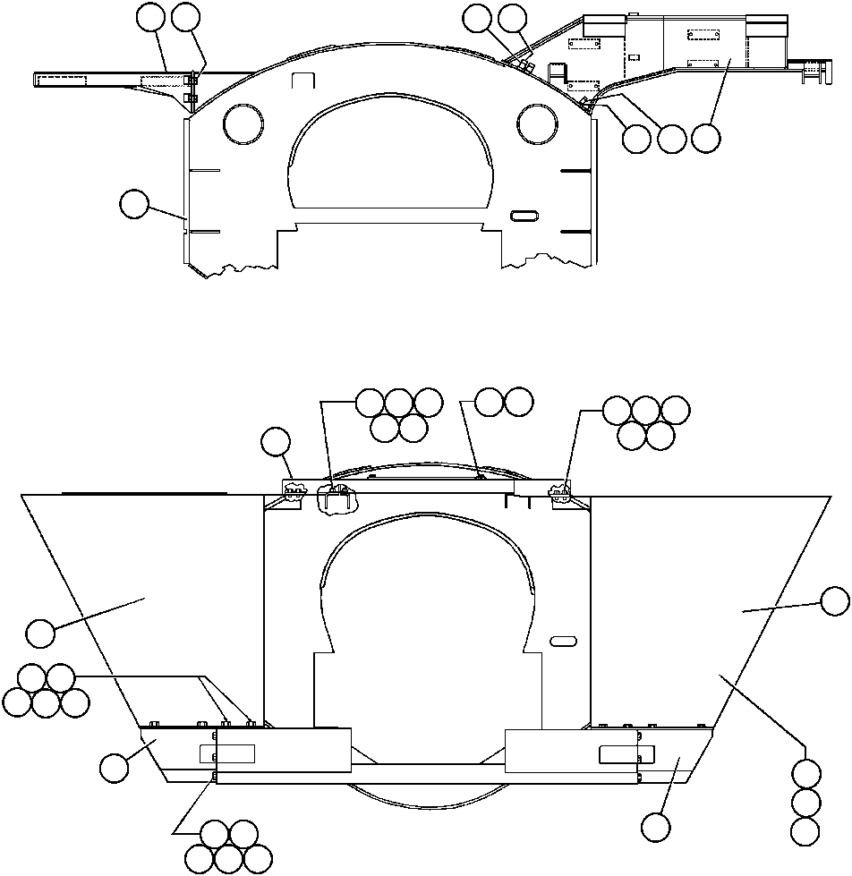 Dump Trucks Komatsu / AFE42-Q 630E S/N 32418 LEIGHTON(afe42-q) / SUB-FRAME, CENTER DECK & UPRIGHTS(008 : 30542)