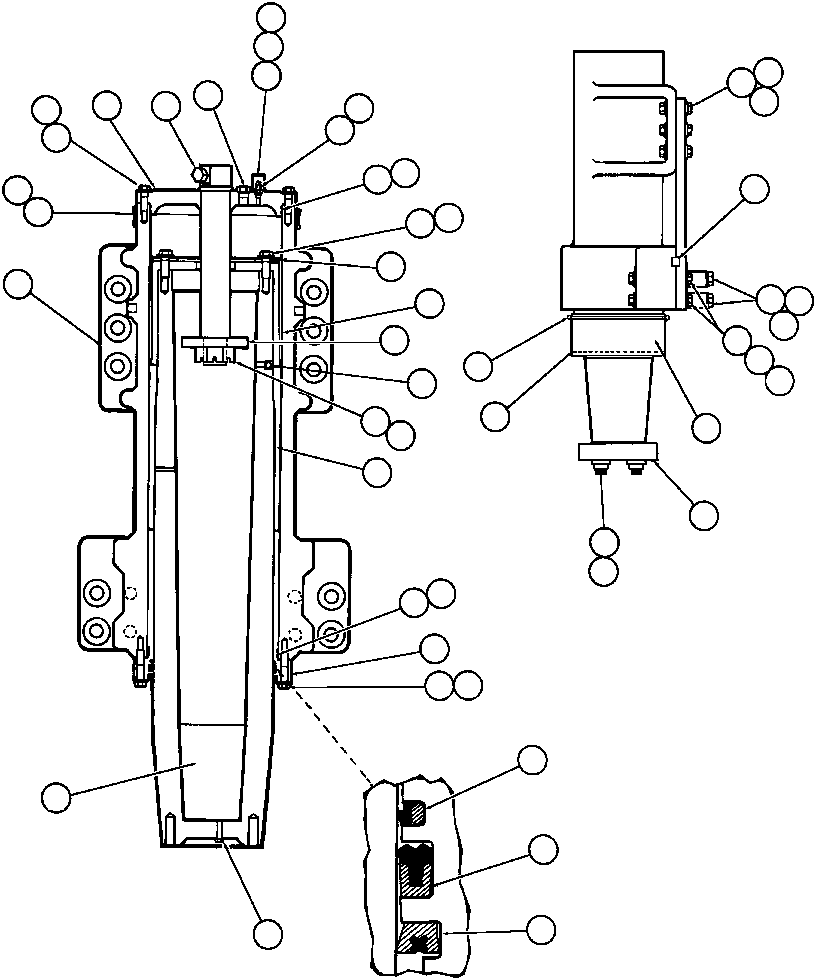 Dump Trucks Komatsu / AFE42-Q 630E S/N 32418 LEIGHTON(afe42-q) / FRONT SUSPENSION & MOUNTING(082 : 40209)