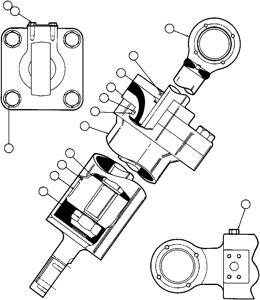Dump Trucks Komatsu / AFE42-Q 630E S/N 32418 LEIGHTON(afe42-q) / STEERING CYLINDER ASSM (TY9950)(126 : 30044)