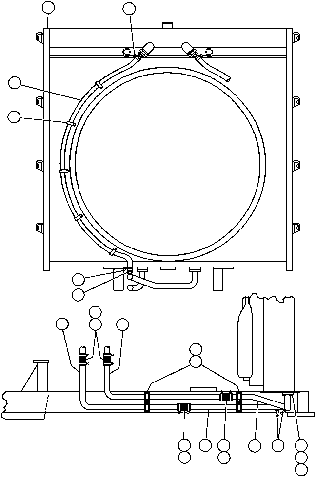 Komatsu parts book diagram for AFE43-AR 685E S/N 32278 BLAIR ATHOL: INTERCOOLER PIPING