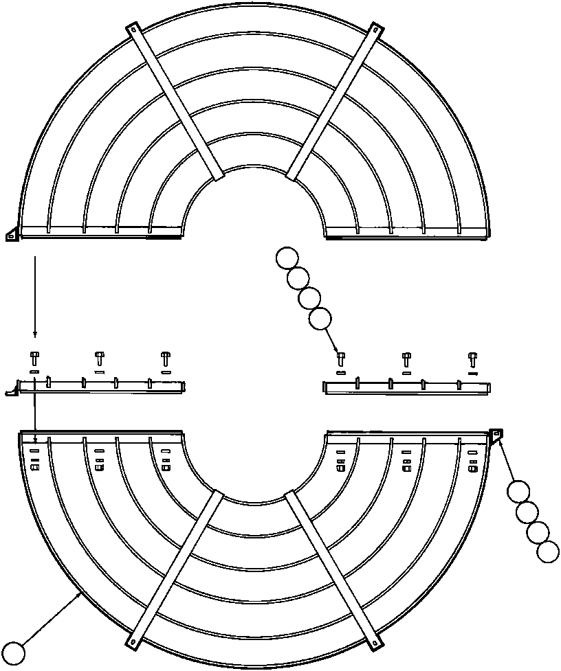 Komatsu parts book diagram for AFE43-AR 685E S/N 32278 BLAIR ATHOL: FAN GUARD INSTL