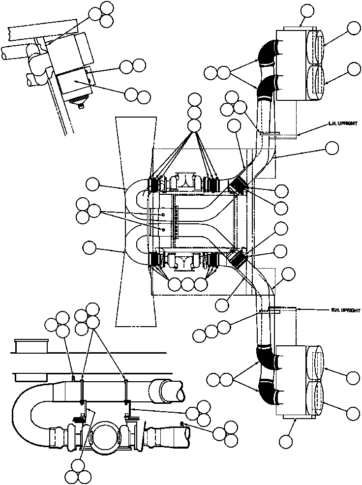 Komatsu parts book diagram for AFE43-AR 685E S/N 32278 BLAIR ATHOL: AIR CLEANER PIPING