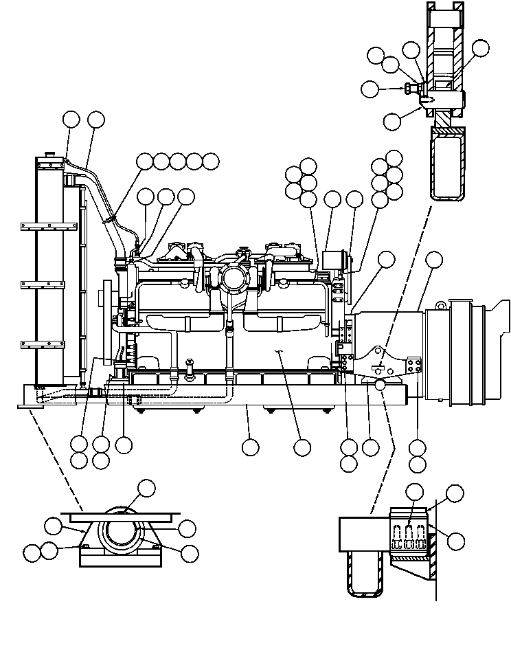 Komatsu parts book diagram for AFE43-AR 685E S/N 32278 BLAIR ATHOL: ENGINE MOUNT & MISCELLANEOUS