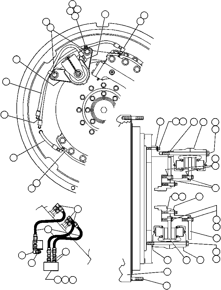 Komatsu parts book diagram for AFE43-AR 685E S/N 32278 BLAIR ATHOL: REAR DISC & PARKING BRAKE INSTL