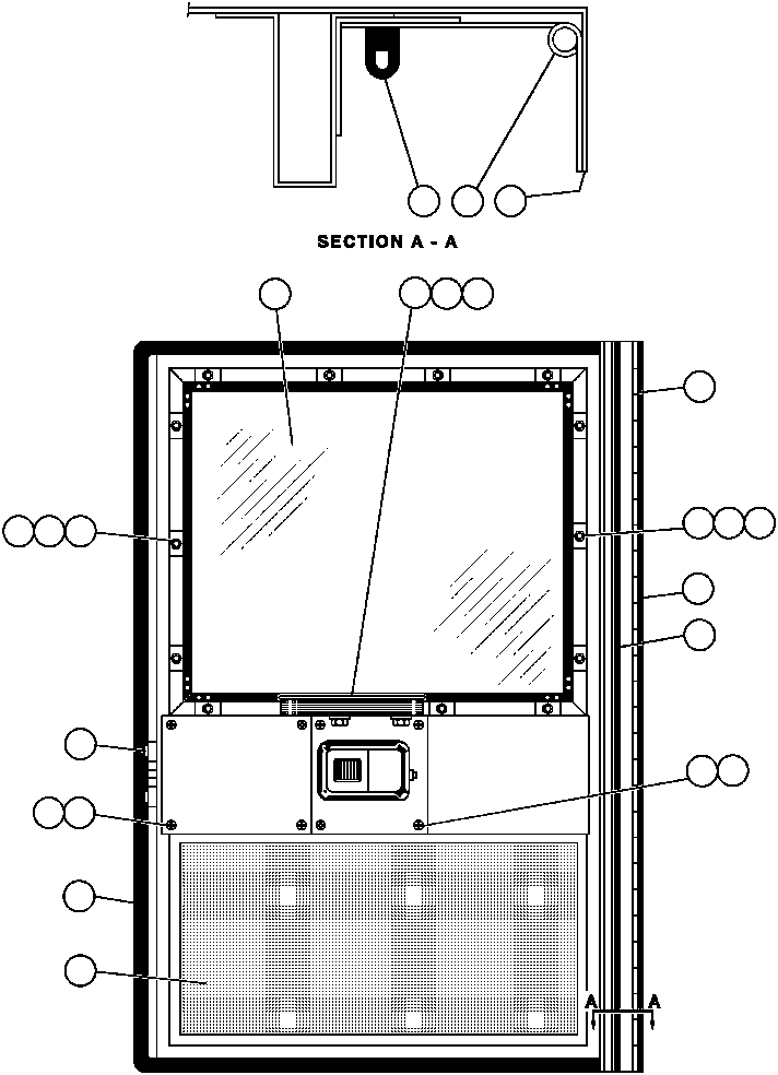 Komatsu parts book diagram for AFE43-AR 685E S/N 32278 BLAIR ATHOL: DOOR ASSM (VE8630-R.H.)