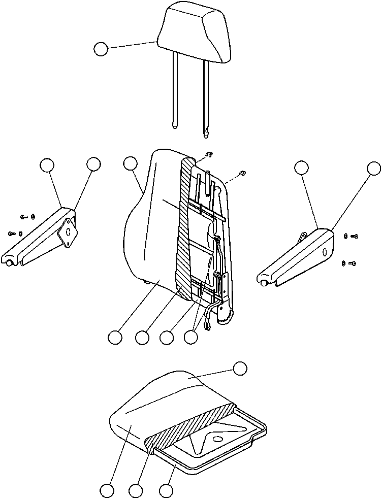 Komatsu parts book diagram for AFE43-AR 685E S/N 32278 BLAIR ATHOL: DRIVER'S SEAT ASSM (PB8742)