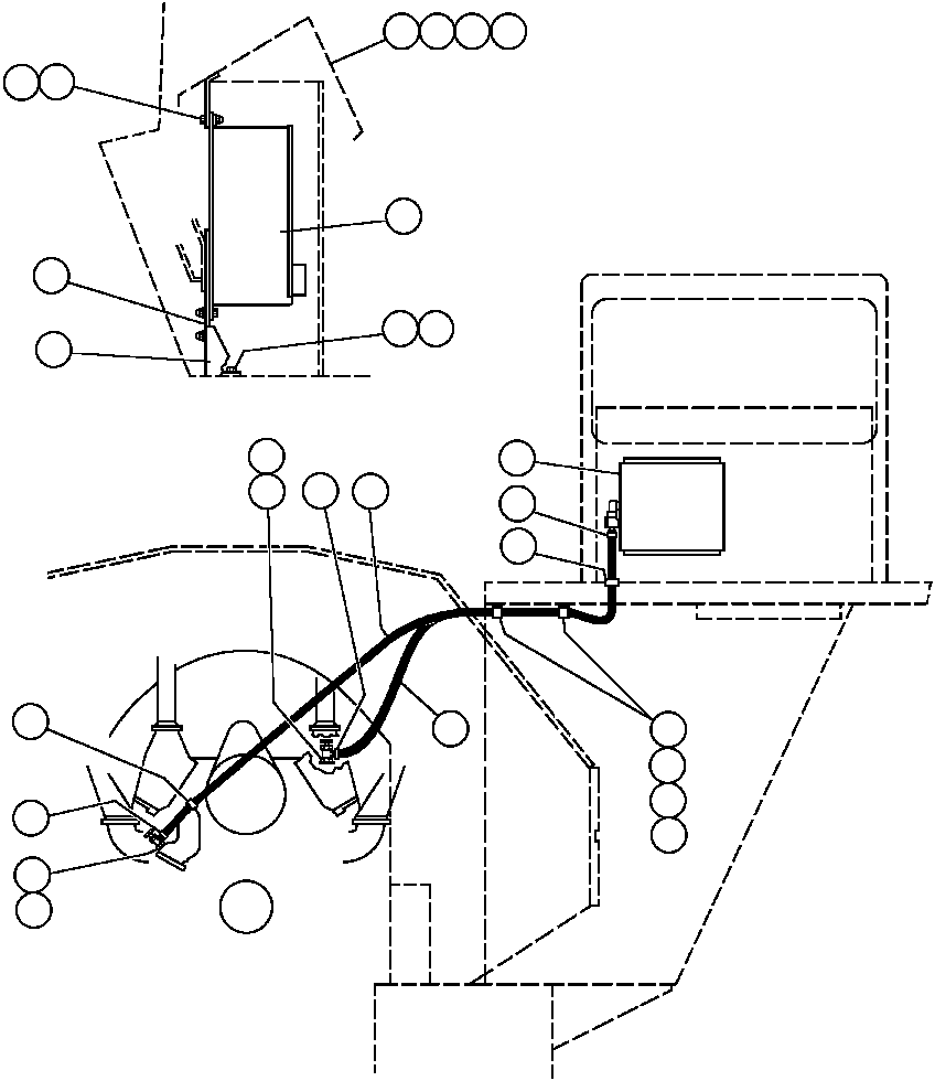 Komatsu parts book diagram for AFE43-AR 685E S/N 32278 BLAIR ATHOL: HEATER PIPING & INSTL