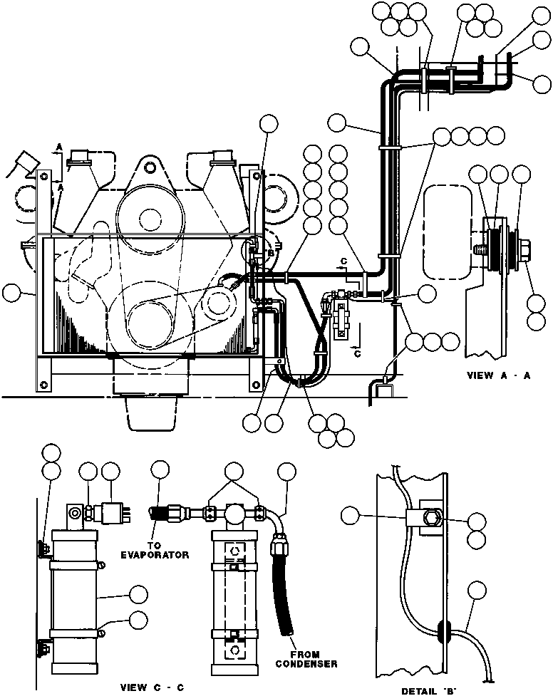 Komatsu parts book diagram for AFE43-AR 685E S/N 32278 BLAIR ATHOL: AIR CONDITIONER PIPING & INSTL