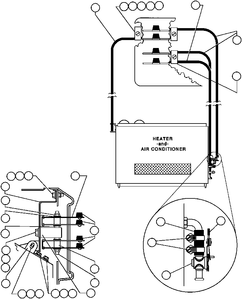 Komatsu parts book diagram for AFE43-AR 685E S/N 32278 BLAIR ATHOL: HEATER & AIR CONDITIONER CONTROLS