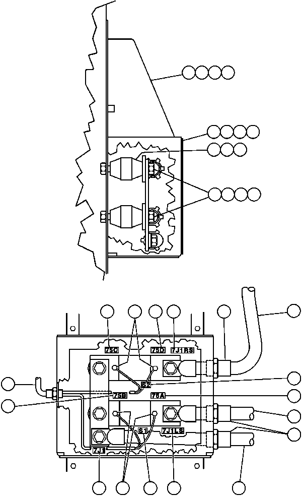 Komatsu parts book diagram for AFE43-AR 685E S/N 32278 BLAIR ATHOL: SHUNT 1 & 2 BOX