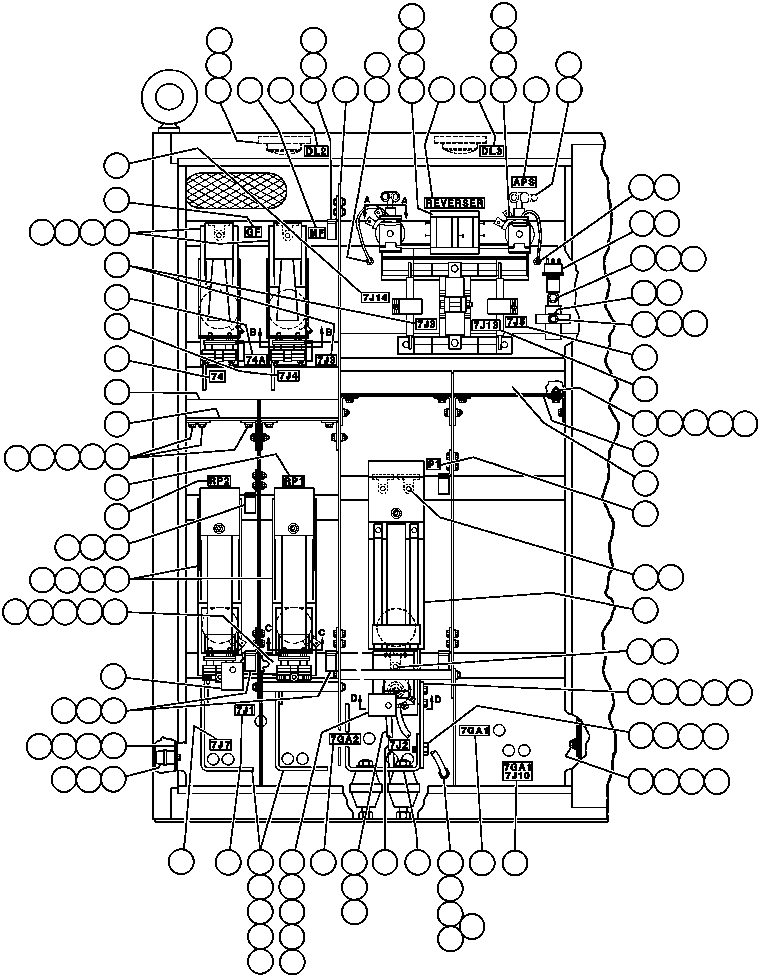 Komatsu parts book diagram for AFE43-AR 685E S/N 32278 BLAIR ATHOL: CONTROL CABINET ASSM - 1