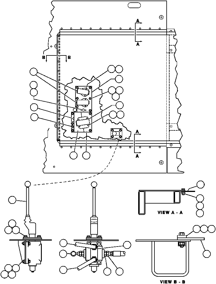 Komatsu parts book diagram for AFE43-AR 685E S/N 32278 BLAIR ATHOL: LEFT FRONT DECK PIPING