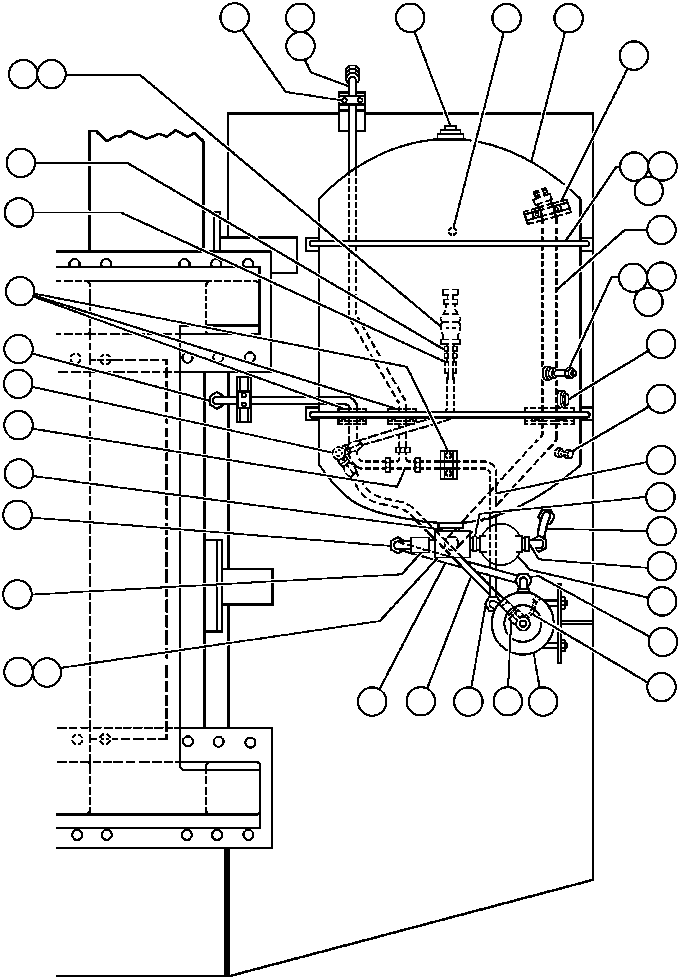 Komatsu parts book diagram for AFE43-AR 685E S/N 32278 BLAIR ATHOL: LEFT REAR DECK PIPING