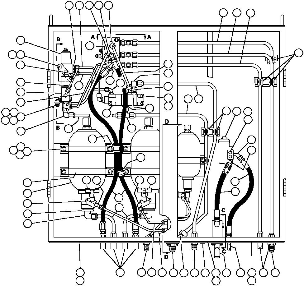 Komatsu parts book diagram for AFE43-AR 685E S/N 32278 BLAIR ATHOL: HYDRAULIC CABINET ASSM - 1