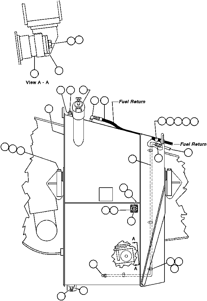Komatsu parts book diagram for AFE43-AR 685E S/N 32278 BLAIR ATHOL: FUEL TANK INSTL