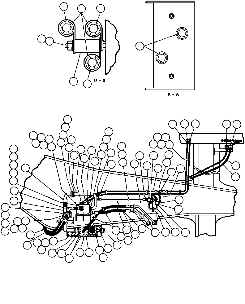 Komatsu parts book diagram for AFE43-AR 685E S/N 32278 BLAIR ATHOL: HOIST SYSTEM PIPING - 2