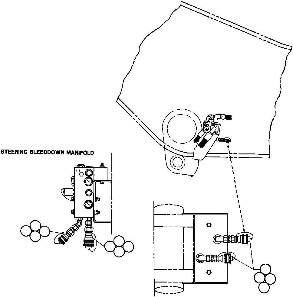 Komatsu parts book diagram for AFE43-AR 685E S/N 32278 BLAIR ATHOL: QUICK DISCONNECT - HOIST & STEERING