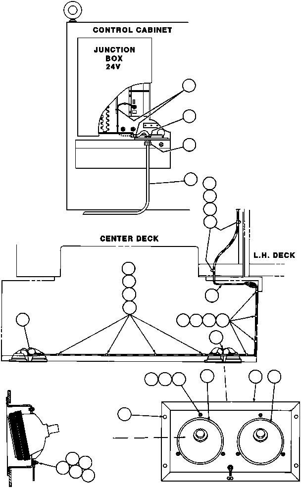 Komatsu parts book diagram for AFE43-AR 685E S/N 32278 BLAIR ATHOL: HIGH MOUNTED HEADLIGHT INSTL