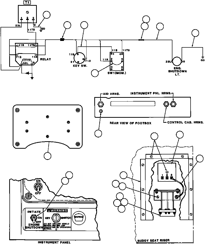 Komatsu parts book diagram for AFE43-AR 685E S/N 32278 BLAIR ATHOL: ENGINE DELAY SHUTDOWN INSTL