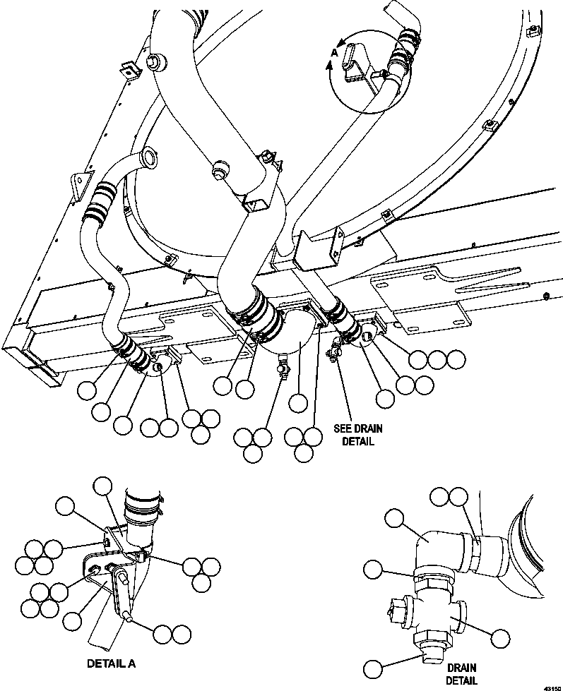 Komatsu parts book diagram for AFE57-FS 830E-1AC S/N A30723 - A30726    ISLA RIESCO: COOLING SYSTEM PIPING  3/3