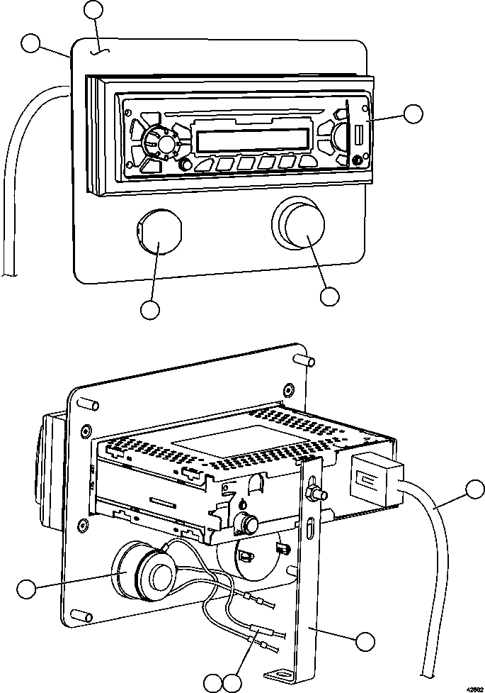 Komatsu parts book diagram for AFE57-FS 830E-1AC S/N A30723 - A30726    ISLA RIESCO: RADIO MODULE