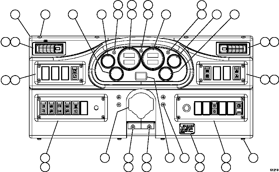 Komatsu parts book diagram for AFE57-FS 830E-1AC S/N A30723 - A30726    ISLA RIESCO: INSTRUMENT PANEL ASSEMBLY          EM4322