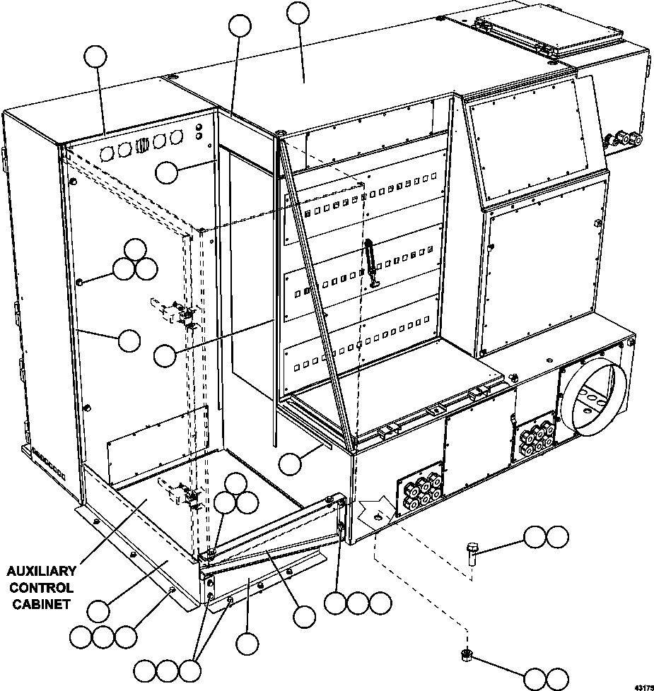Komatsu parts book diagram for AFE57-FS 830E-1AC S/N A30723 - A30726    ISLA RIESCO: CONTROL CABINET/AUX CABINET INSTALLATION
