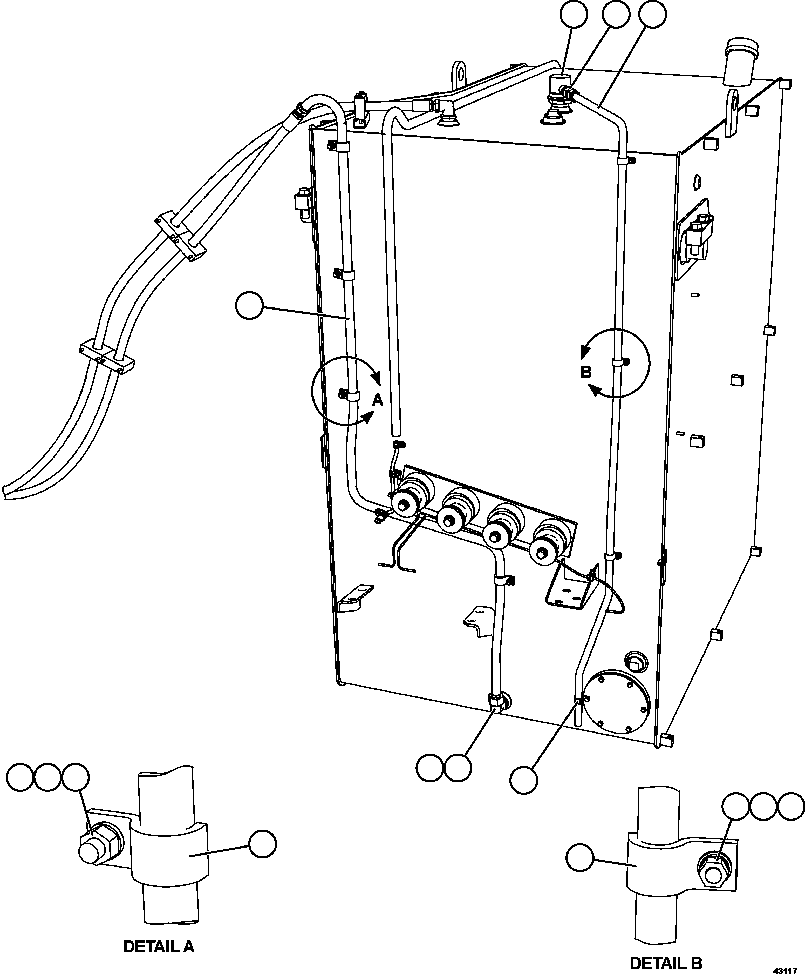 Komatsu parts book diagram for AFE57-FS 830E-1AC S/N A30723 - A30726    ISLA RIESCO: FUEL SYSTEM PIPING   2/3