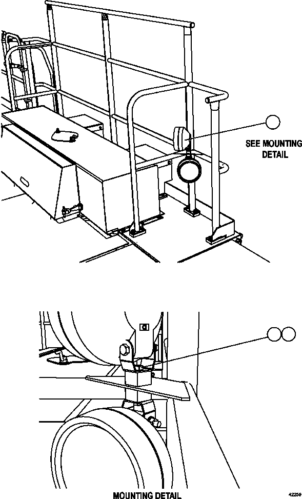 Komatsu parts book diagram for AFE57-FS 830E-1AC S/N A30723 - A30726    ISLA RIESCO: DECK MOUNTED FLOOD LIGHTS