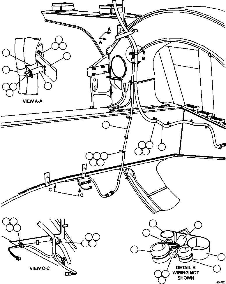 Komatsu parts book diagram for AFE57-FS 830E-1AC S/N A30723 - A30726    ISLA RIESCO: LH FRAME RAIL WIRING  2/2