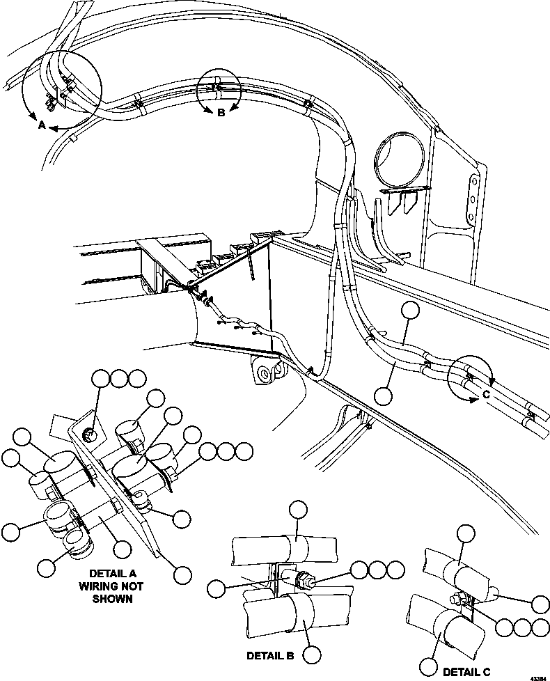 Komatsu parts book diagram for AFE57-FS 830E-1AC S/N A30723 - A30726    ISLA RIESCO: RH FRAME RAIL WIRING  2/2