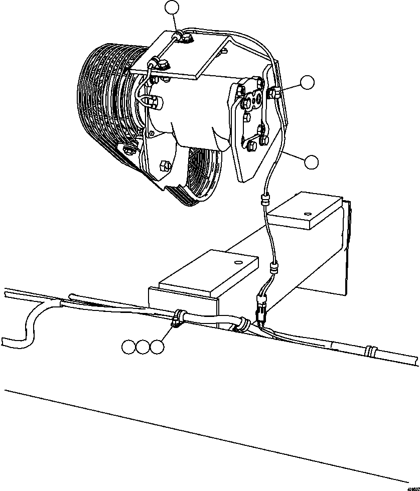 Komatsu parts book diagram for AFE57-FS 830E-1AC S/N A30723 - A30726    ISLA RIESCO: A/C COMPRESSOR WIRING