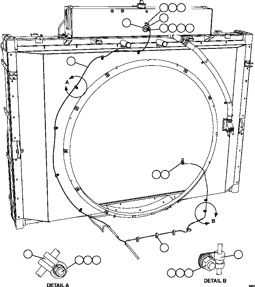 Komatsu parts book diagram for AFE57-FS 830E-1AC S/N A30723 - A30726    ISLA RIESCO: COOLING SYSTEM WIRING