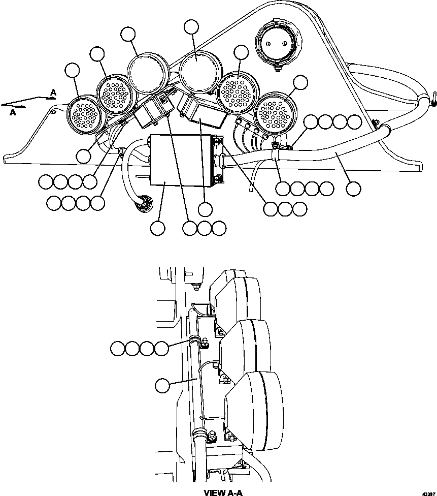 Komatsu parts book diagram for AFE57-FS 830E-1AC S/N A30723 - A30726    ISLA RIESCO: REAR LIGHTS & BACKUP HORN INSTALLATION