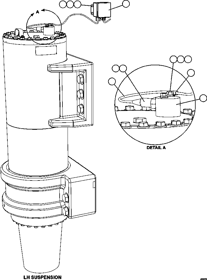 Komatsu parts book diagram for AFE57-FS 830E-1AC S/N A30723 - A30726    ISLA RIESCO: PAYLOAD METER III - FRONT SUSPENSIONS