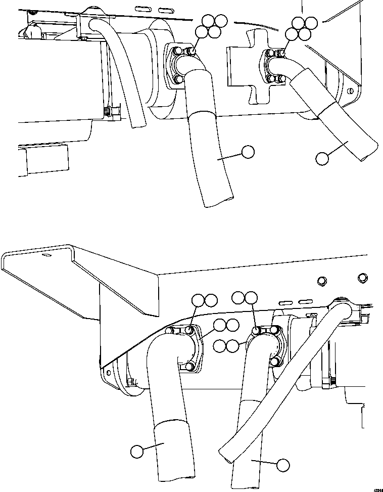 Komatsu parts book diagram for AFE57-FS 830E-1AC S/N A30723 - A30726    ISLA RIESCO: HOIST PUMP PIPING