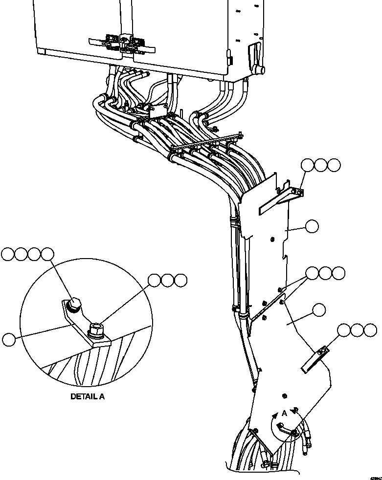 Komatsu parts book diagram for AFE57-FS 830E-1AC S/N A30723 - A30726    ISLA RIESCO: BRAKE PIPING   1/4