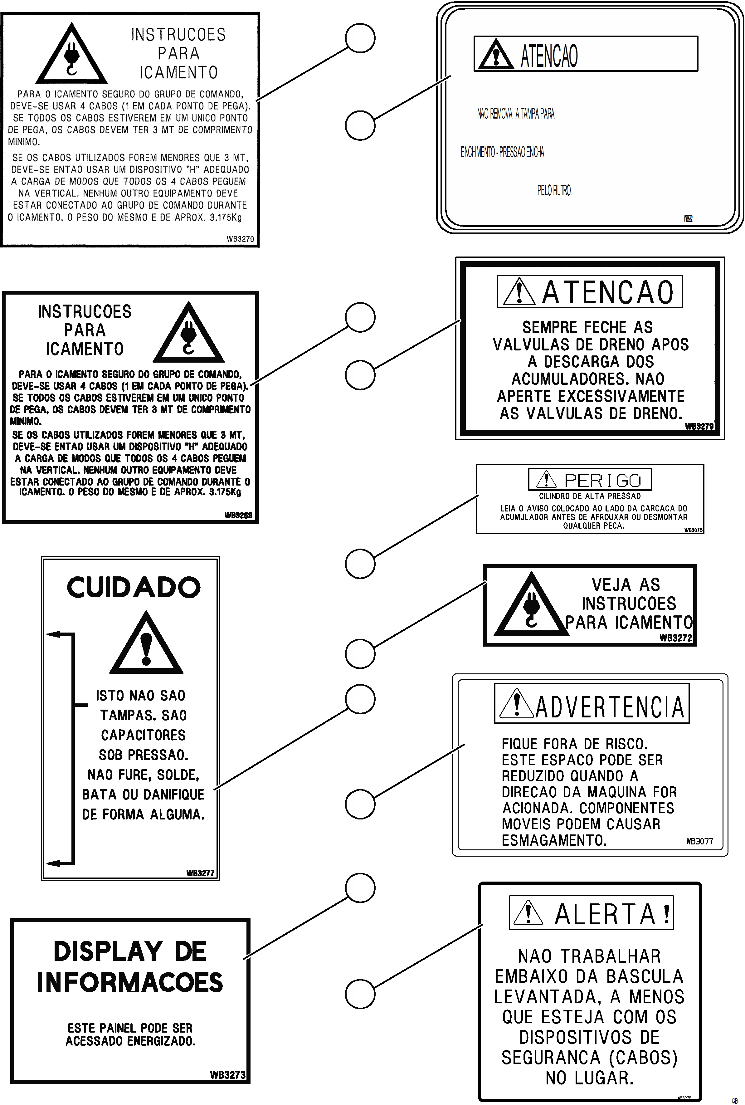 Komatsu parts book diagram for AFE57-KE 830E-1AC S/N A41140 - A41141  KBI: DECALS & WARNINGS (PORTUGUESE)    1/6