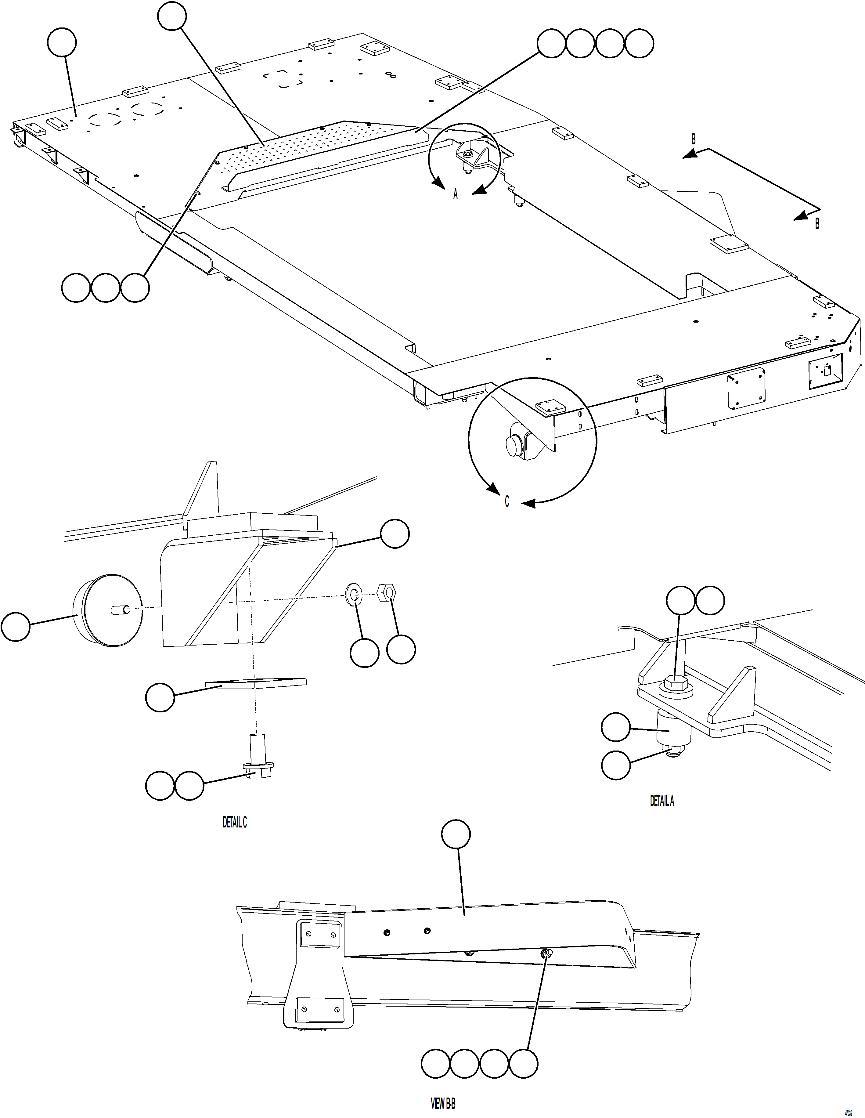Komatsu parts book diagram for AFE57-KE 830E-1AC S/N A41140 - A41141  KBI: LH DECK INSTALLATION