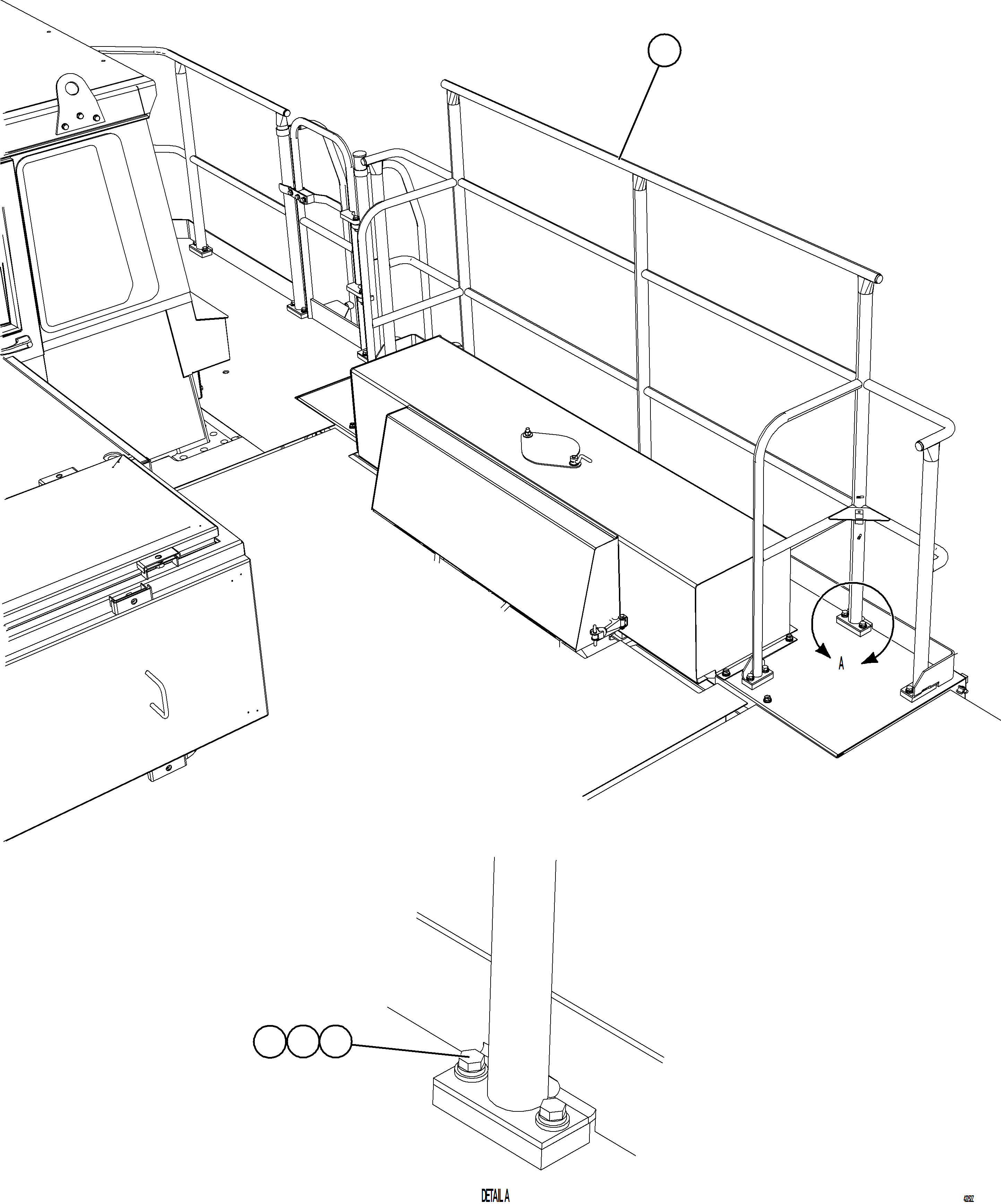 Komatsu parts book diagram for AFE57-KE 830E-1AC S/N A41140 - A41141  KBI: CENTER DECK HANDRAIL