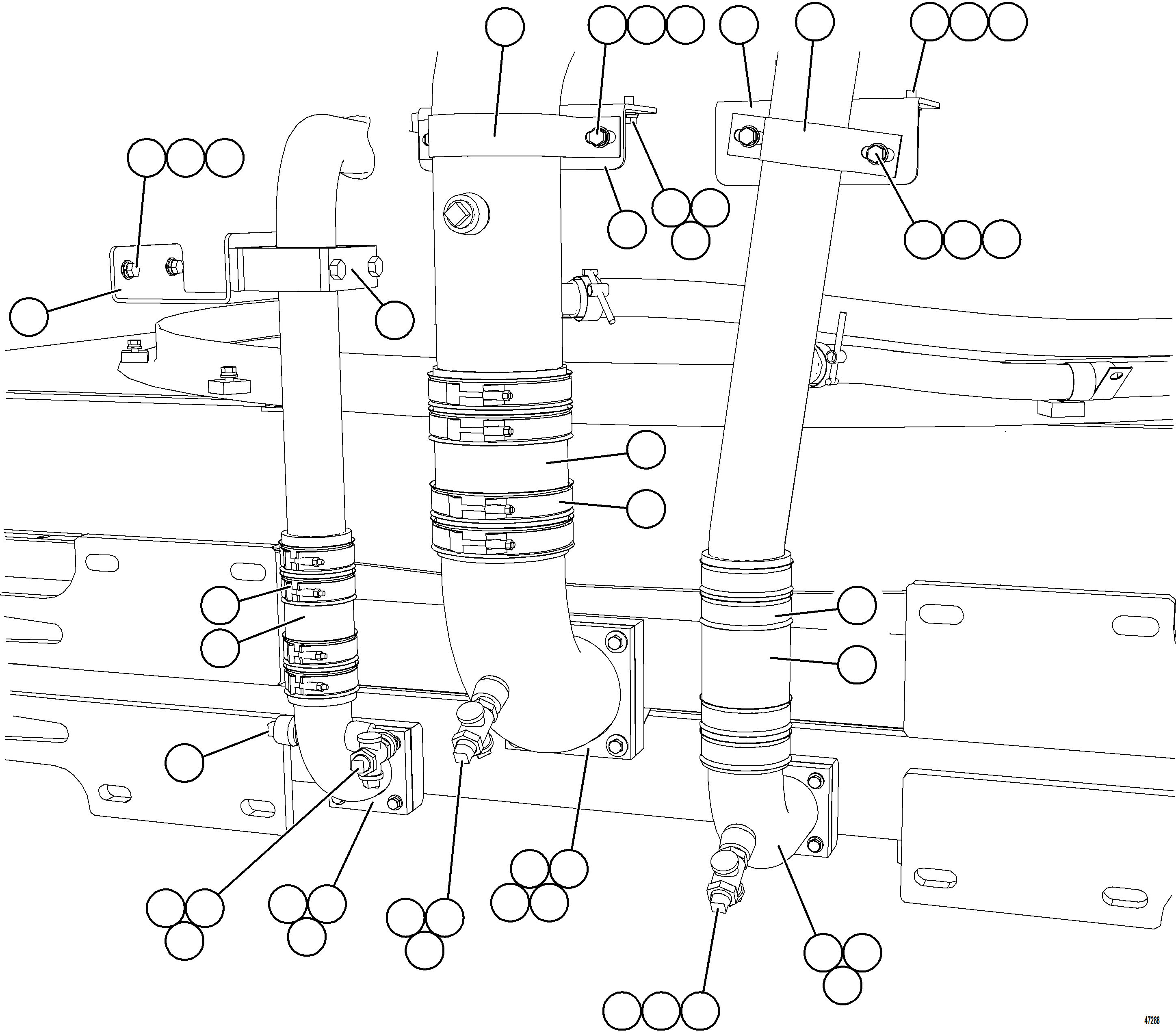 Komatsu parts book diagram for AFE57-KE 830E-1AC S/N A41140 - A41141  KBI: COOLING SYSTEM PIPING    3/3