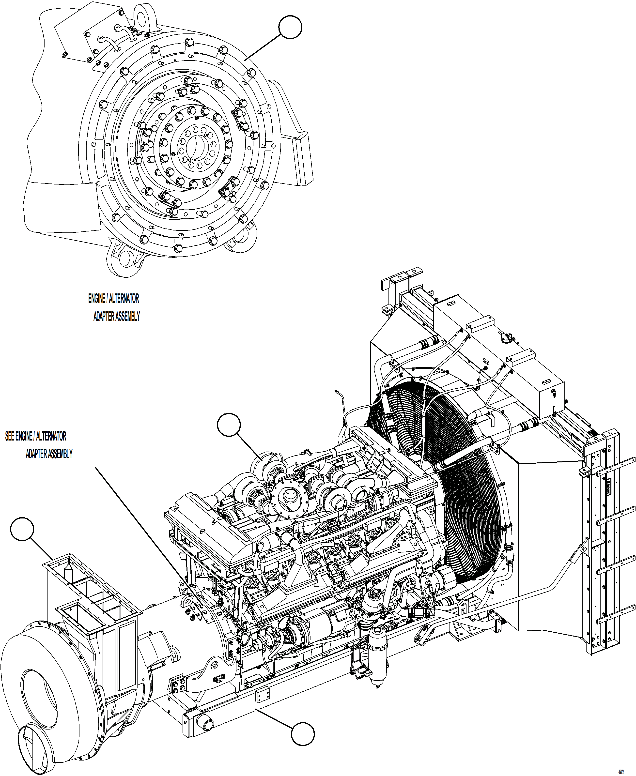 Komatsu parts book diagram for AFE57-KE 830E-1AC S/N A41140 - A41141  KBI: POWERTRAIN INSTALLATION