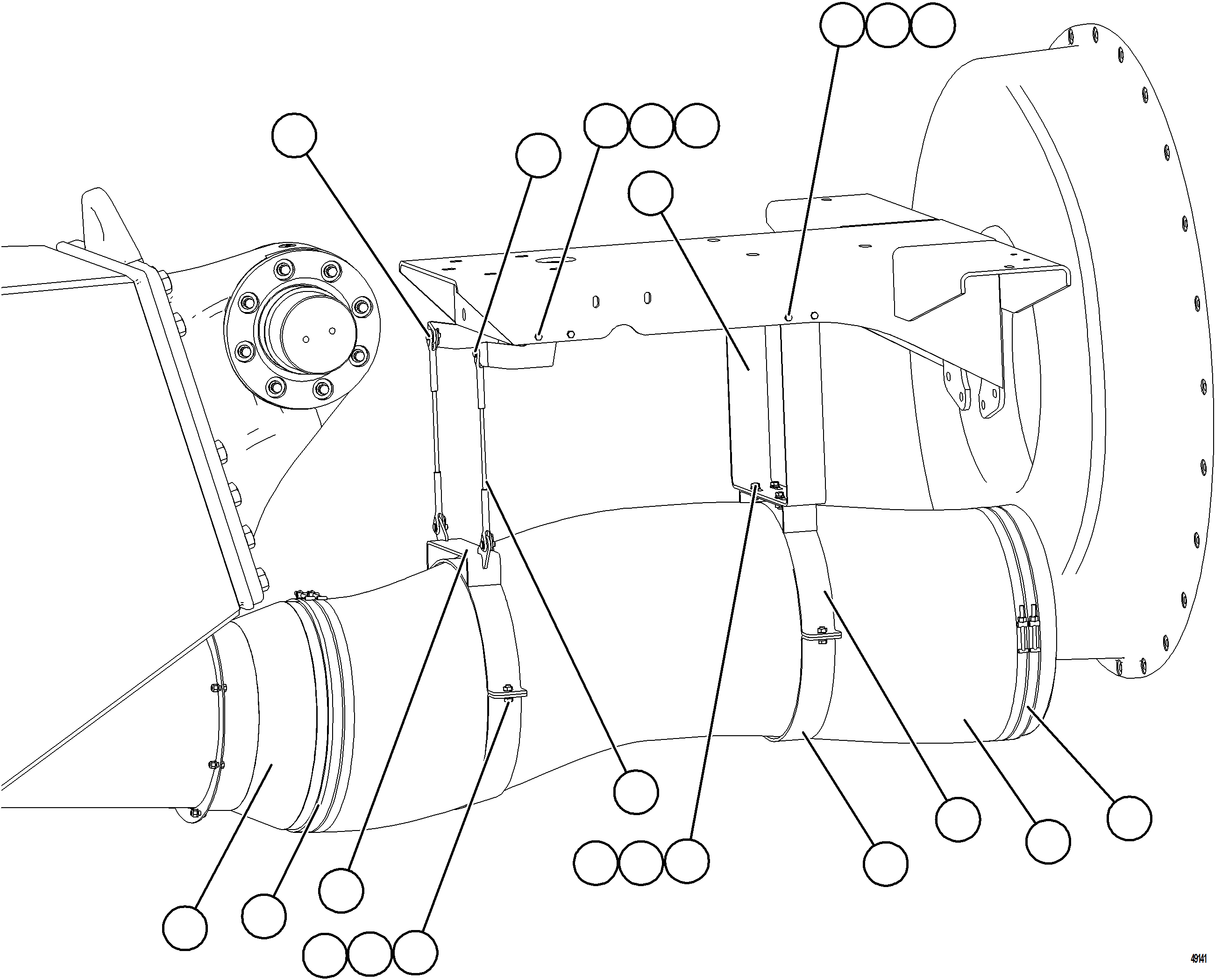 Komatsu parts book diagram for AFE57-KE 830E-1AC S/N A41140 - A41141  KBI: DRIVE AXLE BLOWER HOSE