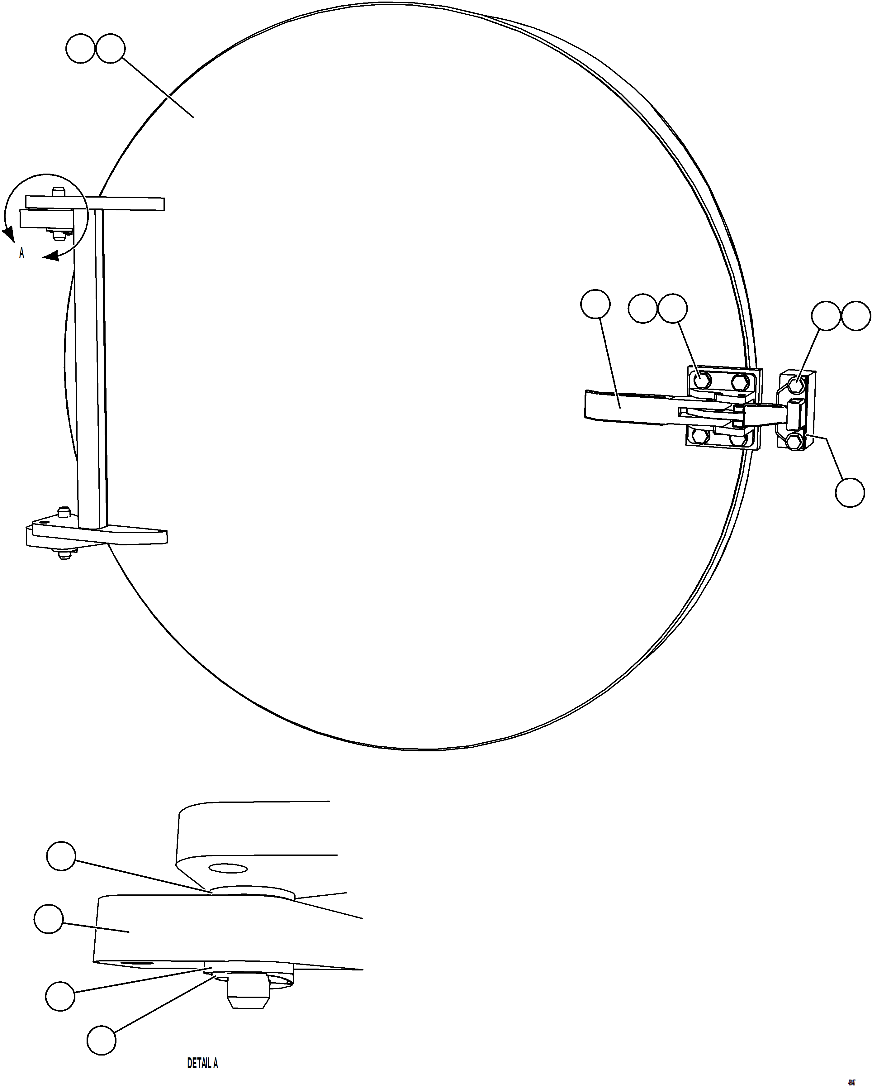 Komatsu parts book diagram for AFE57-KE 830E-1AC S/N A41140 - A41141  KBI: REAR HATCH COVER INSTALLATION