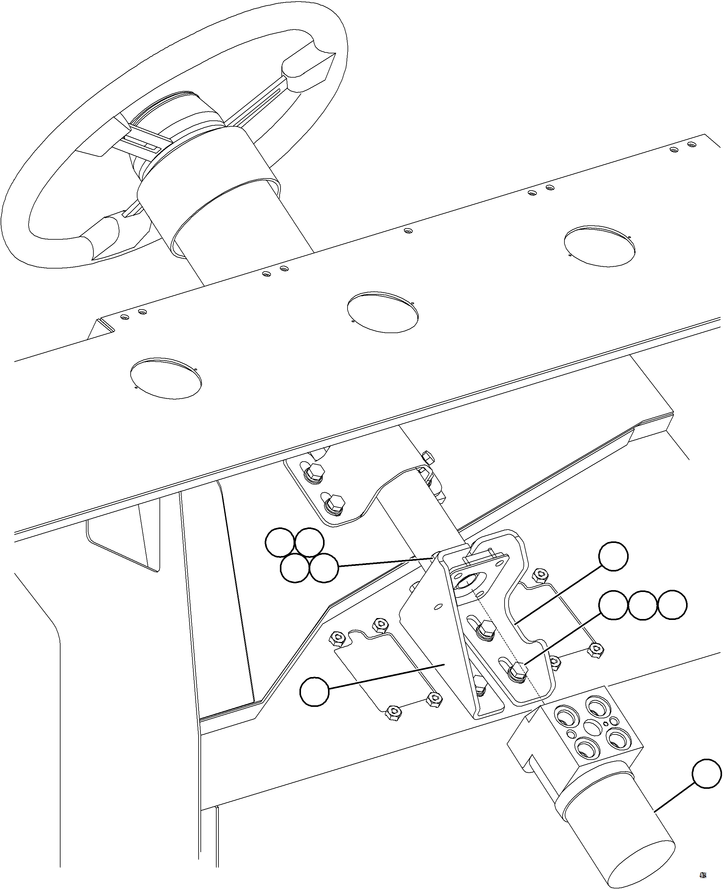 Komatsu parts book diagram for AFE57-KE 830E-1AC S/N A41140 - A41141  KBI: STEERING CONTROL UNIT INSTALLATION