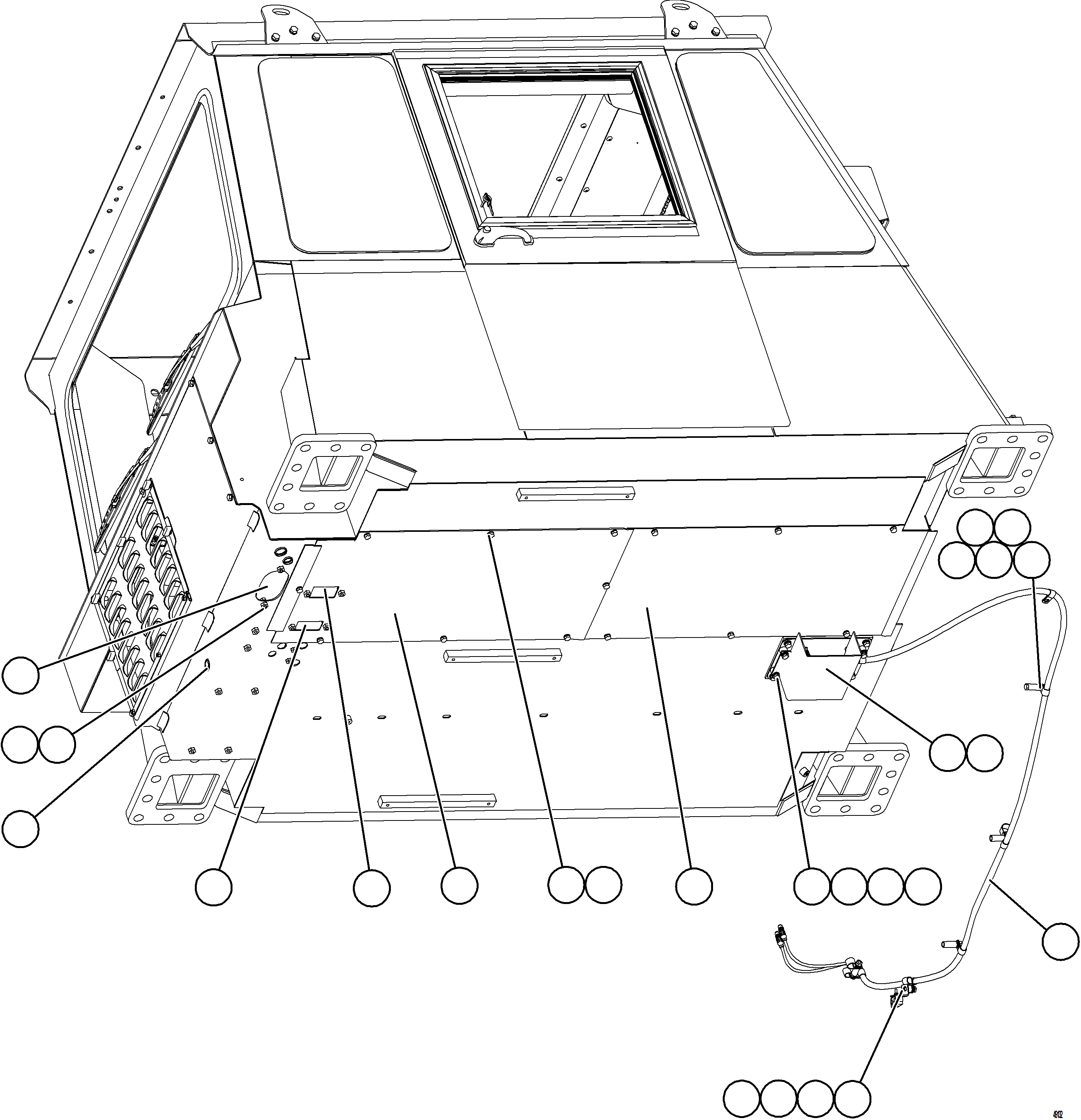 Komatsu parts book diagram for AFE57-KE 830E-1AC S/N A41140 - A41141  KBI: CAB ACCESS COVERS    2/2